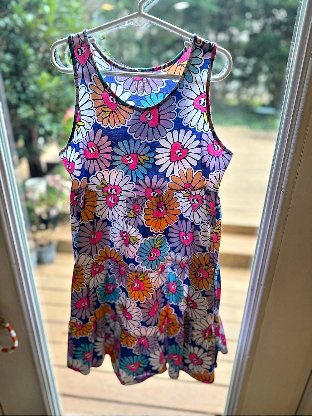 Girls Spotted Zebra Floral Dress in Purple & Pink Size 8